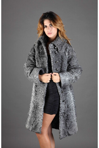 Fur coat  in gray Persian