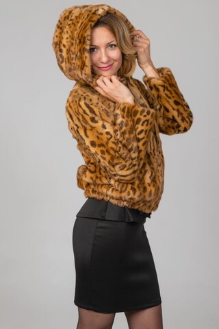 Bomber in animal print weasel