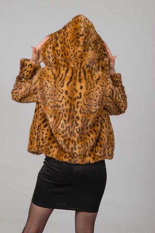 Bomber in animal print weasel