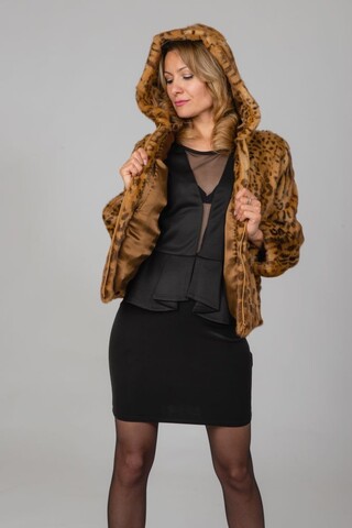 Bomber in animal print weasel