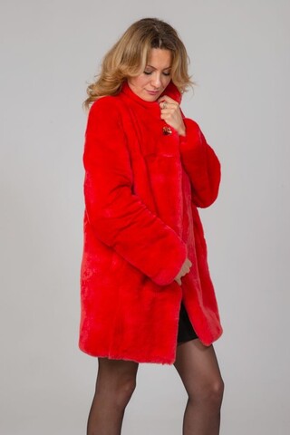 Coral dyed rex coat