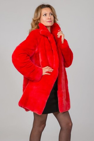 Coral dyed rex coat