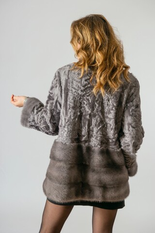 Grey xiangao lambskin jacket