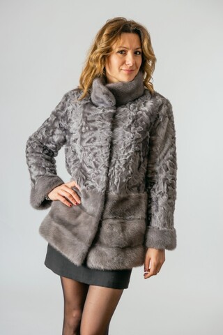 Grey xiangao lambskin jacket