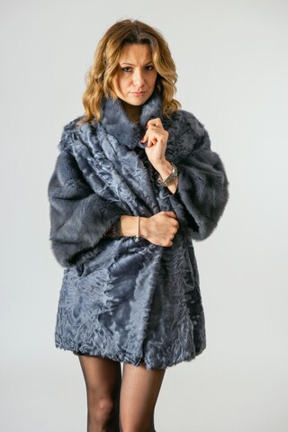 Blue xiangao lamb jacket