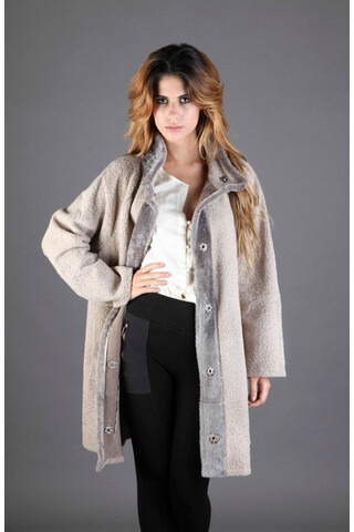 Little sheepskin fur coat