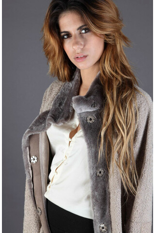 Little sheepskin fur coat