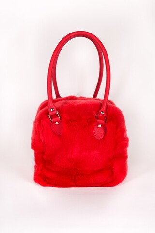 Cube bag made of red lapin...