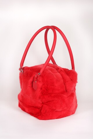 Cube bag made of red lapin...