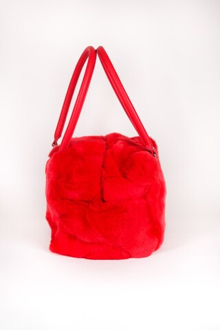 Cube bag made of red lapin...