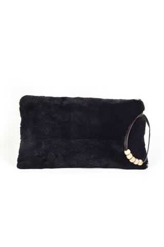 Pochette in visone nero...