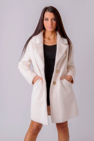 Cream fur fabric jacket