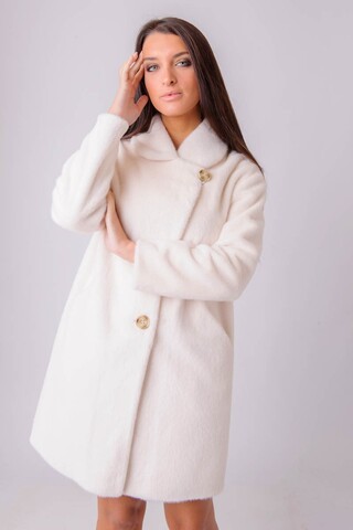 Cream fur fabric jacket