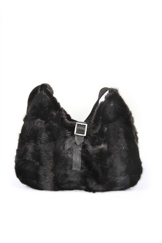 Black mink fur bag