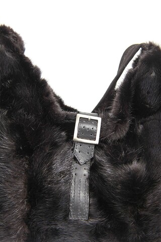 Black mink fur bag