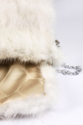White mink fur handbag