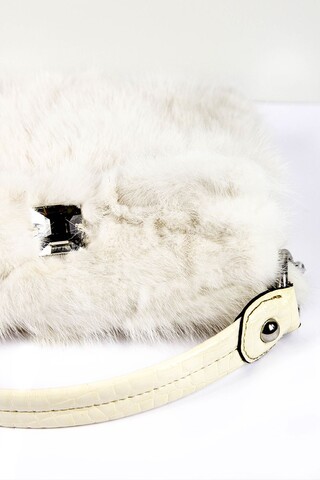 White mink fur handbag