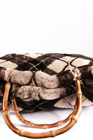 Printed lapin rex fur bag