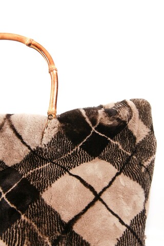 Printed lapin rex fur bag