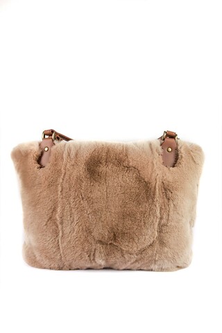 Lapin fur bag rex beige