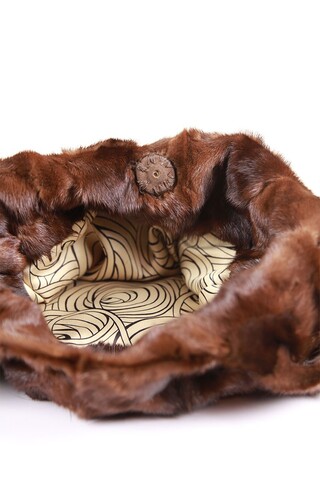 Mahogany mink fur bag