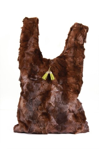 Mahogany mink fur bag