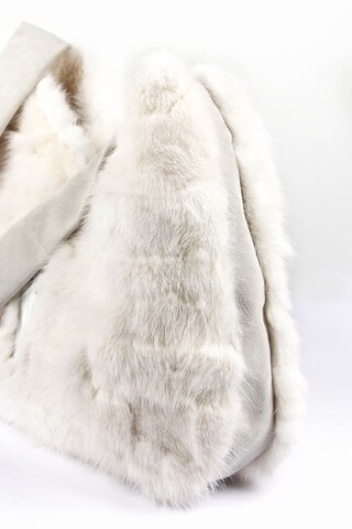 White mink fur handbag