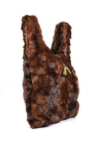 Mahogany mink fur bag