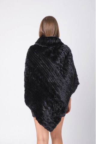 Black mink poncho