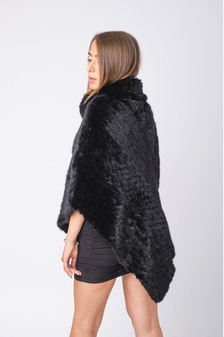 Black mink poncho