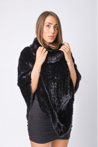 Black mink poncho