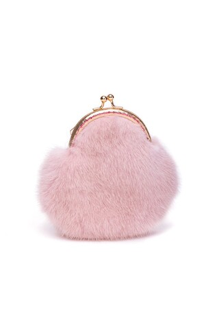 Pink mink mini purse