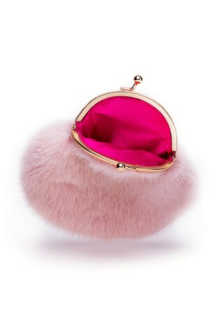 Pink mink mini purse