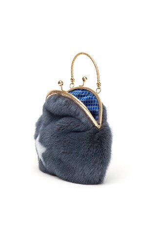 Black lapin mini purse