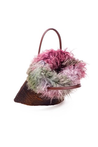 Borsa in lapin con bordo in...