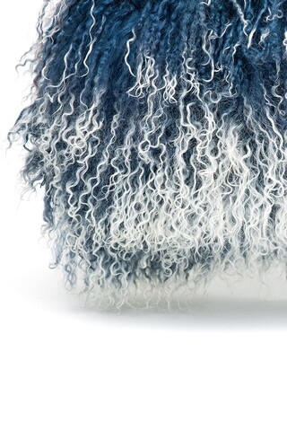 Brushed blue mongolian fur bag