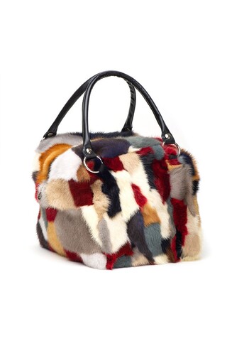 Multicoloured mink cube bag