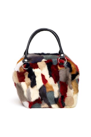 Multicoloured mink cube bag