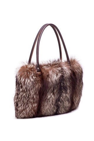 Silver fox fur bag