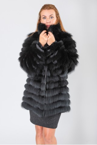 Black dyed fox fur jacket