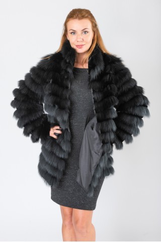 Black dyed fox fur jacket