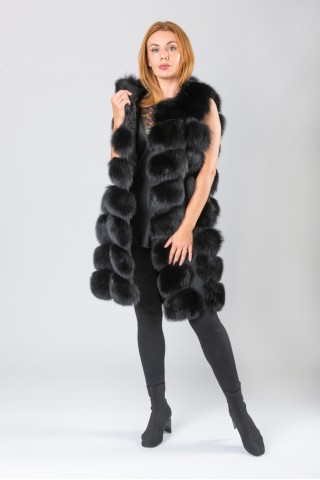 Fox gilet dyed black