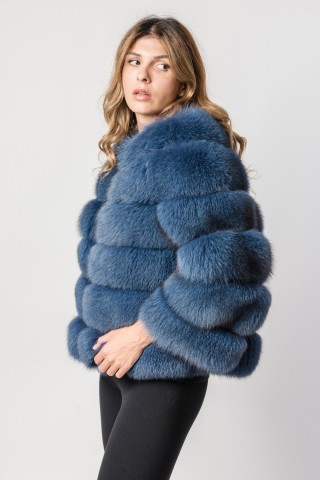 Giacca in volpe blu cobalto
