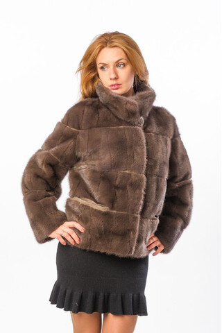 Jacket with brown dyed mink...