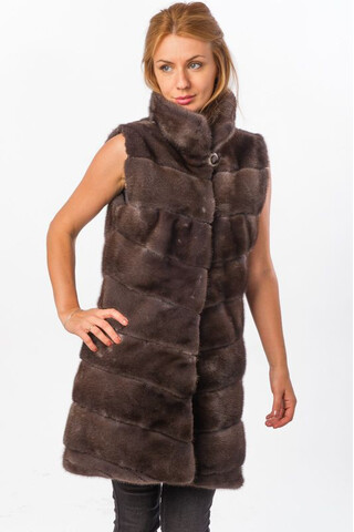 Grey mink vest