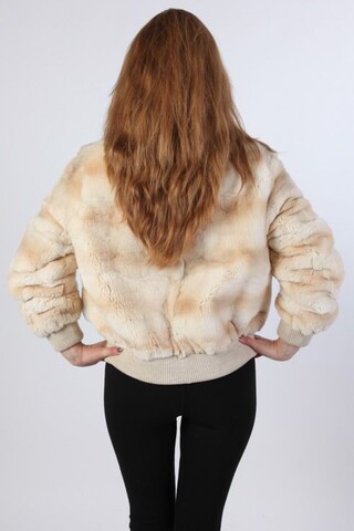 Lapin rex beige bomber with...