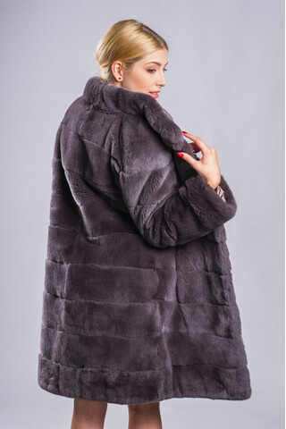 Grey dyed lapin rex coat